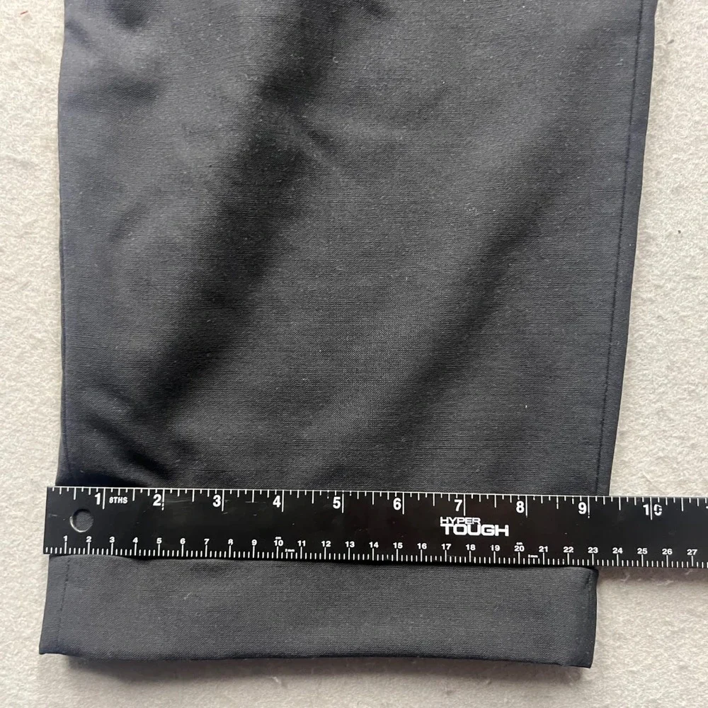 Brooks Brothers 346 Mens Black Wool Stretch Pleated Cuffed Dress Pants 42x29
